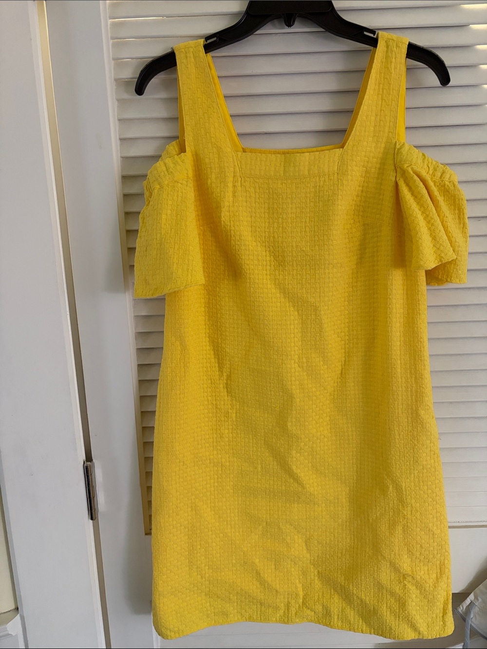 J. Crew Yellow Cold-Shoulder Mini Dress